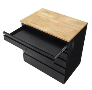 lot 2 image: Husky Extra Wide Heavy Duty Welded 18-Gauge Steel 5-Drawer Garage Base Cabinet in Black (32 x 33 x 21.5)