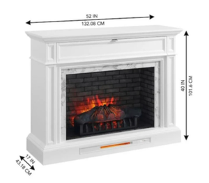 lot 149 image: Home Decorators Collection Keighley 52 in. Freestanding Faux Marble Surround Electric Fireplace