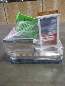 LARGE WHOLESALESALVAGE PALLET (Approximately 70 Pieces),  Of Tools, Garage Items, Small Housewares, Home Decor and More