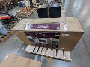 Home Decorators Collection Keighley 52 in. Freestanding Faux Marble Surround Electric Fireplace TV Stand in White