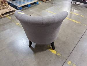 Kathy Kuo Home Amelie French Country Natural Tufted Accent Chair in Gray