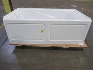American Standard EverClean 5 ft. x 32 in. Left Drain Soaking Bathtub with Integral Apron in White.