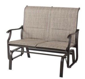 Riverbrook Espresso Brown 2-Person Steel Outdoor Patio Padded Sling Glider - Missing Assembly Hardware.