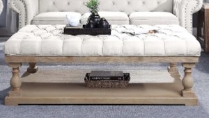 Felty Floor Shelf 1 Coffee Table with Storage, SNAI1440 - Cushions are stained from sitting in warehouse - Needs Cleaning.