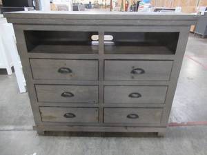 Birch Lake Distressed Black Ammerman 6 Drawer 48 W Solid Wood Double Dresser - Scratches, Mainly on Top.