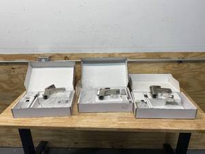 lot 151 image: AMERICAN STANDARD Lot of 3-  Lyndon D35109100.144DISP Single Handle Lever Monoblock Faucets, Brushed Nickel