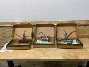 lot 157 image: AMERICAN STANDARD Lot of 2- Kitchen Faucets with a Laundry Faucet