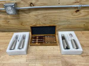 lot 168 image: Lot of Kitchen Knives with Salt & Pepper Shakers