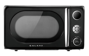 lot 43 image: GALANZ 0.7 cu. Ft. 700-Watt Countertop Microwave in Black, Retro