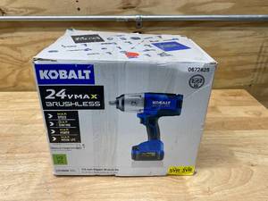 lot 25 image: KOBALT 24-volt Max Variable Speed Brushless 12-in Drive Cordless Impact Wrench- Charger, Battery and Bag Included