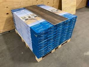 lot 49 image: HASTINGS COLLECTION Lot of 55 Boxes of Luxury Vinyl Plank Flooring in Provincial (1,300.02 sq. ft.)