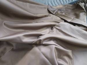 7 LARGE PIECES OF BROWN SATIN LIKE FABRIC