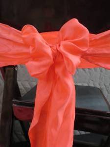 SATIN WATERMELON CHAIR SASHES  TABLE RUNNERS
