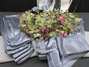 PEWTER SATIN CHAIR TIES  GRAY SWAGS