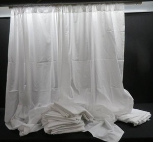20 WHITE CURTAINS PLUS HUGE SWAG
