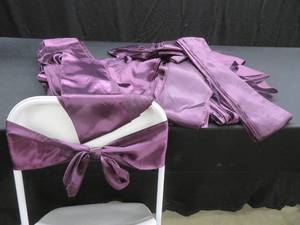 EGGPLANT SATIN CHAIR SASHES