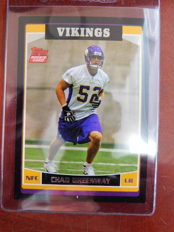 2006 Topps Black Chad Greenway Rookie Card #357 Serial #2651 Near Mint Condition