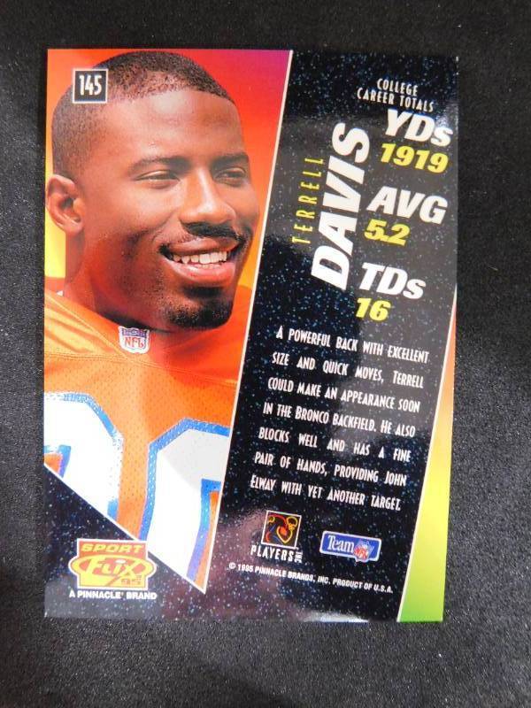 1995 Sportflix Terrell Davis #145 Rookie Card Near Mint Condition