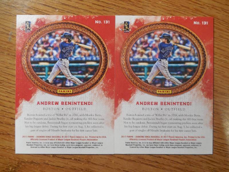 (2) 2017 Panini Diamond Kings Andrew Benintendi Rookies #131