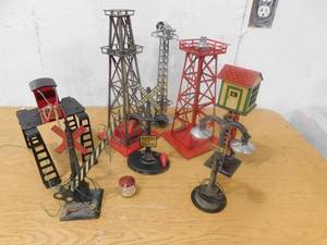 Assorted lot of electrical Train Towers and cross bars.
