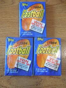 (3) 1984 Topps Football Sealed Packs Marino & Elway Rookie Year