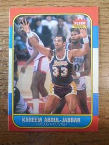 1986 Fleer Basketball Kareem Abdul-Jabbar #1 HOFer