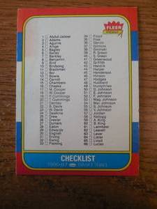 1986 Fleer Checklist #132 Tough Card