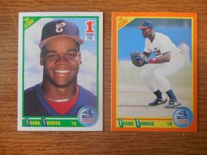 (2) 1990 Score Frank Thomas Rookies #663 & #86T