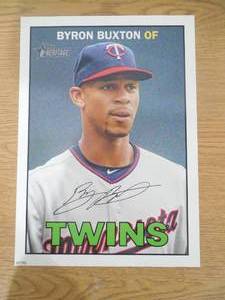 Topps Heritage 11 X 14 2016 Byron Buxton Print With Facsimile Autograph