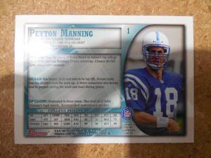 1998 Bowman Peyton Manning Rookie #1 HOFer