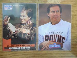 (2) 1991 Bill Belichick Rookies Pro Set #126 & Pro Line #115 LK