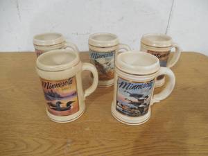 1994 Anheuser Busch Set Of 5 Minnesota Wildlife Steins LK