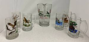 lot 26 image: Vintage Schmidt Beer Picther And Beer Mugs Set
