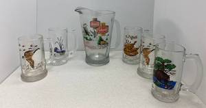 lot 39 image: Vintage Schmidt Beer Picther And Beer Mugs Set
