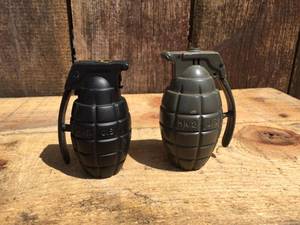 lot 8 image: 2 Vintage MK-2 Hand Grenade Lighters