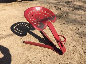 lot 43 image: Custom Old Metal Tractor Seat Stool