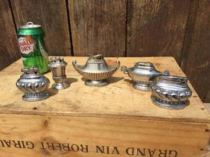 lot 63 image: 5 Vintage Table Lighters - Ronson - Evans - Harp - Occupied Japan