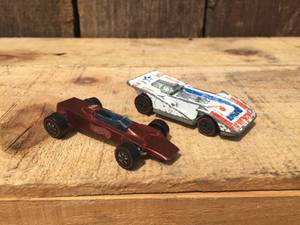lot 71 image: Vintage Hotwheels Lotus & Steam Roller Redlines