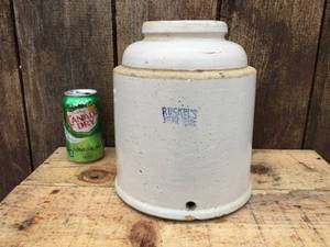 lot 92 image: Antique Ruckels Stoneware Crock Waterer