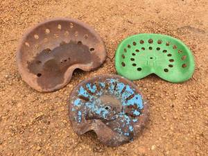 lot 99 image: 3 Vintage Tractor Seats