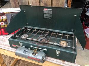 lot 130 image: Coleman 3 Burner Powerhouse unleaded Fuel Camp Stove
