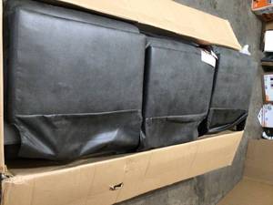 lot 1 image: Acme Furniture  87 in. Gray Leather 3-Seater Bridgewater Sofa with Power Motion - good condition - review all pictures