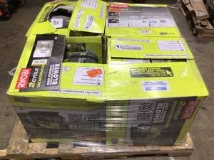 lot 19 image: Lot of 4 Ryobi Back Pack Blowers Customer Returns Various conditions -review all pictures