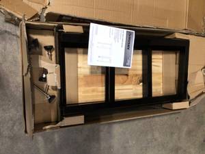 lot 23 image: Husky 4 ft. Solid Wood Top Workbench in Black - New - review all pictures