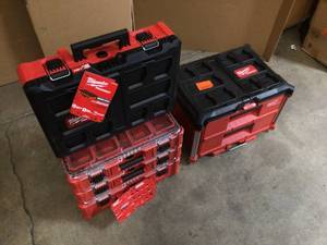 lot 31 image: Mix lot of assorted Milwaukee storage boxes for small hardware and tools - lot of 3  review all pictures