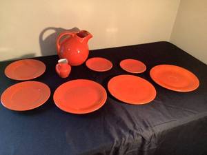 lot 143 image: Orange Fiestaware and Lookalikes