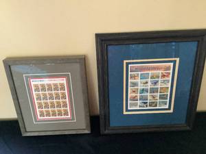 lot 174 image: Framed Stamp Pictures