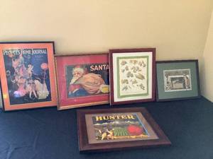 lot 216 image: Framed Vintage Home Dcor