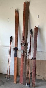 lot 226 image: Antique Wooden Skis