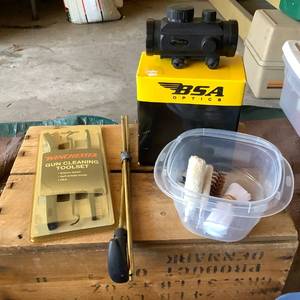 lot 273 image: Gun Cleaning Kit and Scope